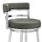 Armen Living Titana 30" Bar Height Swivel Gray Faux Leather and Brushed Stainless Steel Bar Stool 840254335066 - alternate 4